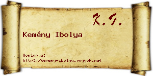 Kemény Ibolya névjegykártya