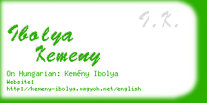 ibolya kemeny business card