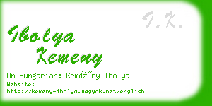 ibolya kemeny business card